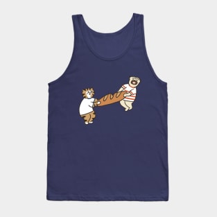 funny pug and cat making bread Tank Top